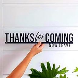 UNKAR EXPORTS INDIA | Thanks for Coming Now Leave |Black Metal Wall Art | Sculpture Outdoor | & Indoor Wall Décor | for Home, Hotel | and Office-image-26