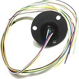 Taidacent Hollow Slip Signal Power Continued 2/4/6/12 Road Collector Ring Conductive Electric Motor Slip Ring Rotating Connector (5mm Inner 22mm Outer 6 Wire 2A)-picture-20