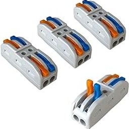 Wire Clip Connector, Universal Connection Terminals, Circuit Inline Splices Electric Connectors, Quick Connect & Freely Assemble Electrical Splicing Kit for Compact (2 In 2 Out, 5)-image-99