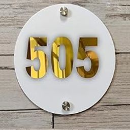 Room Number Plate No 505 | White Acrylic Number Plate Fixed On PVC Sticker with Double Side Tape On Backside-picture-6