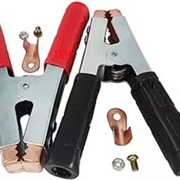 Auto-Ex Heavy Duty Crocodile Alligator Clip Electrical Battery Clamp Jumper Cable Clamp (1000 AMP) Set of 2 Pieces (Red and Black)-82