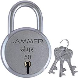 Round 50 Lock and Keys, 6 Steel Lever, Single Locking, Small Size Padlock for Home, Size 50mm, Home Improvement Protection Silver Fnish (3 Keys)-18
