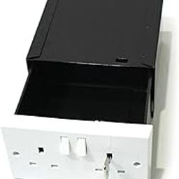Muloo British Wall Hidden Safe - Household Concealed Storage Socket - Disguised Outlet Wall Safe Hideaway Stash Socket Box in Black-image-0