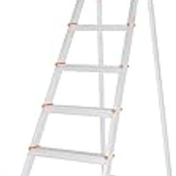Skywave Luxury Advance Foldable Aluminium Ladder for Home | 5 Year Manufacturer Warranty | Slip Prevention Steps (6 Steps, Orange)-image-60