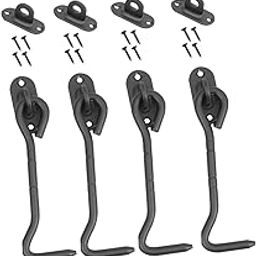 NULYLU 4pcs Stainless Steel Cabin Door Hook Latch Lock Hook Easy Install Durable Anti-Fade Design for Doors Gates and Windows-image-55