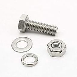 RyzCare 8MM Hex Head Stainless Steel bolt With Nut & Flat Washer 25mm (10 pcs)-image-3