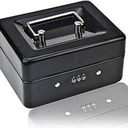 Canuca New Portable Locking Small Cash Box for Money & Coins | Secure Money Box for Shop, Office & Home - Multi-Color (6 Inch)-image-91