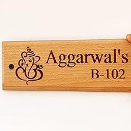 T one personalized wooden name plate for Home/flat/villa/bungalow/office | Name plate for home entrance(Style-2)-23