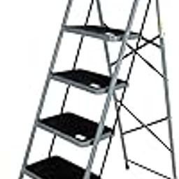 G A Engineering Co 6 Step Heavy-Duty Steel Ladder for Home | Foldable Step Ladder with Wide Anti-Skid Steps, Non-Slip Handgrip & Strong Build (Grey)-image-61