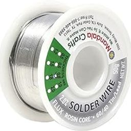 Rosin Core Solder Wire with 60-40 Tin Lead for Electrical, Electronic, PCB Soldering; By Mandala Crafts; 50g 0.8mm-14