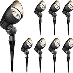 GOODSMANN 8PK Low Voltage Landscape Lighting Spotlight 11W Weatherproof with Metal Stake Holder for Garden Patio Pathway Lawn Driveway Outdoor Lighting-image-96