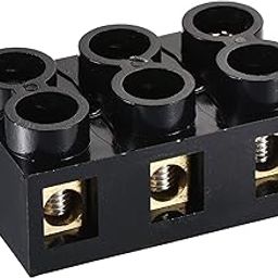 MECCANIXITY Terminal Block 500V 60A Dual Row 3 Positions Screw Electric Barrier Strip 5Pcs-image-17