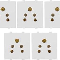 CONA 9316 Status White polycarbonate 2 in 1 3Pin 6 A Modular Universal Socket for Home Office Shop (Pack of 5)-3