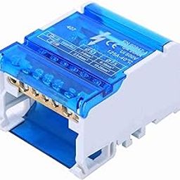 407 Terminal Distribution Box, Din Rail 4-Level Single Phase Junction Case, 100A Rated Current, with Brass Conductive, Flame Retardant Housing, for Professional Power Design-8