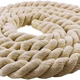 Fozti | Tug of War Cotton Rope Standard Sports Twisted Rope, Cotton Cord Dori Thread, (19mm Thickness) for Marame DIY Craft and Other Projects(15 Meters - 100 Meters, Off White)-image-21
