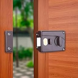 Godrej Rim Lock l Night Latch I 1CK Latchbolt l for Outside Opening Main & Safety Door I Left/Right-Handed Doors l 3 Keys l 5-Year Warranty l Beige Brown-7