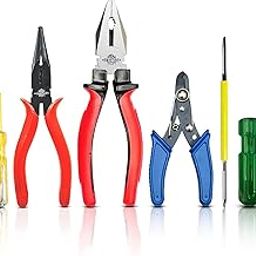 Generic Pedwal Pack Of 5, 1 Pcs. Combination Plier 200Mm, 1 Pcs Wire Stripper 130Mm, 1 Pcs Line Tester, 1 Pcs Nose Plier, 1 Pcs. 2In1 Screwdriver, Cutting Plier For Home Uses - Multicolor-28