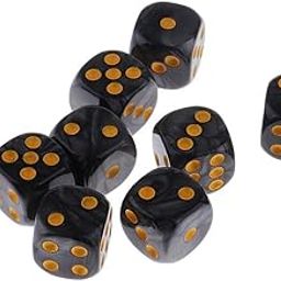 ATORSE Toy 10 Pieces Plastic 6-Sided Digital Dice D6 for Party Bar Game Accessory Black-Toys & Hobbies-Games-Role Playing Games-Dungeons & Dragons-Accessories & Dice-5