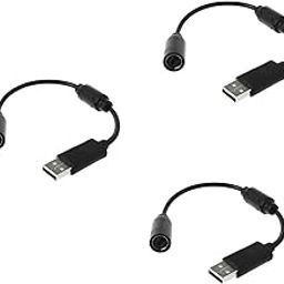 Xinjincang 3Pcs Black for USB Breakaway PC Cable Cord Adapter Converter for Xbox 360 Controller Xbox 360 Cables-14