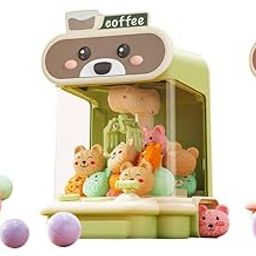 Toy Claw Game Machine Holiday Present Indoor Candy Prizes Dispenser for 10 Dolls Yellow Electronic Games-23