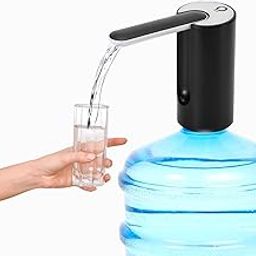 ELEGANT CASA Water Bottle Dispenser USB Charging Cold Portable Water Dispenser Pump Battery Operated Dispenser Pump, Universal 2-5 Gallon Bottle for Home,Office,Travel,Camping (Round Glass Shape)-image-6