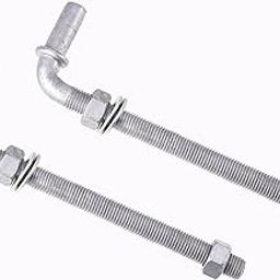 Dailydanny J-Bolt Post Hinge with 5/8" Hinge Pin Galvanized Post Gate Hinge for Chain Link Fence, Washers & Nuts Included (8" (2 Pcs))-17