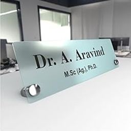 OOCLAS Custom Matt Acrylic Desk Name Plate With 2 Stainless Steel Stud Supoort | Personalize Name Plate in Size 9 X 3 Inch-image-36