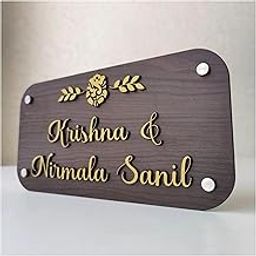 Unique Customized Personalized Acrylic Name Board Plates For Home Entrance Outdoor Indoor House Door Office Flat Bungalow 12 inch x 5 inch-19