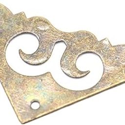 Tia Corner Protector Decorative Fitting Bronze Metal Bracket with Nails Wooden Alloy Steel Jewellery Box (20, Antique Frame Decorative Protectors)-image-83