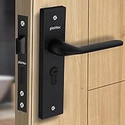 Plantex Heavy-Duty Door Lock Set - Main Door Lock Handle Set/ 6-Lever Lock Mechanism Mortise Lock with 3 Keys, Brass Lock Body & Cylinder (8060 - Z-Black)-image-7