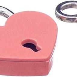 UJEAVETTE Old Vintage Antique Style Small Padlock Heart Shaped with Keys-Pink|Keyed Padlocks-picture-21