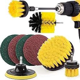 SHOPROAR 8 Pcs Power Drill Scrubber Brush Kit – All Purpose Cleaning Brushes & Pads for Bathroom, Grout, Kitchen, Tub, Tile, Pool, Car, Shower, Floor & Corners – Drill Machine Not Included-image-32
