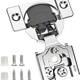 Chibery 60 Pack 1/2" Overlay 3D Soft Close Concealed Hinge for Face Frame Door, Self Closing Hidden Satin Nickel, 105° Open Angle Concealed Stainless Steel Hinges for Kitchen Cabinet Door-51