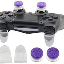 New World Thumb Grips for PS4 Controller Thumbstick Cap Cover Thumbgrips for PS4 Controller with L2 R2 Trigger Extenders Buttons for PS4 Controller - Purple GAL-XY-21