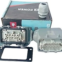 Power Make Rectangular 10 Pin Heavy Duty Connector, Plug Top Line and Lateral Line 16A (HDL-HE 10 PIN)-0