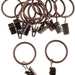 2x12 Pieces Metal Curtains Drapery Rings with Clips Copper 25mm-image-25