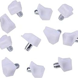 Shelf Support, 50 Pcs 5mm White Plastic Shelf Pegs Pins Cabinet Shelf Holder Clips for Furniture Book Shelves Supplies-12