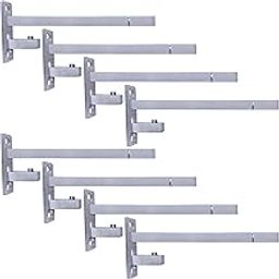 Atlantic F Type Glass Shelf Bracket 6 inch (Stainless Steel, Silver Matt Finish, Adjustable 6/8/10/12 mm, Pack of 8 Piece)-image-1