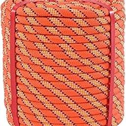Arborist Rigging Rope Bull Rope (1/2 in x 150 ft) Orange Polyester Braided Arborist Rope 48 Strands for Various Outdoor Applications Construction Climbing Swing Sailing-77