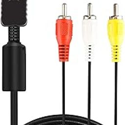 6Ft AV Cable for PS2 PS1 PS3, AV to RCA Composite Audio Video TV Cord Compatible with Playstation 1 2 3-17