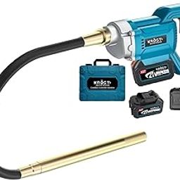 KROST PRO Series Cordless Extensive 35mm Concrete Vibrator Drill 21V (37V Max), Concrete Vibration Machine with Double Battery. (Cordless Vibrator + 1.5Mtr Needle)-image-3