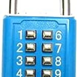 zeng Digits Combination Lock Push-Button Anti-Rust and Weatherproof Locks Padlock for Gym or Sports Locker, Case, Toolbox, Fence, hasp Cabinet and Storage-0