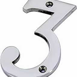 eSplanade 4" Brass House Hotel Door Number Plaque Numeric Numerical Digit 0-9 (3 (Three))-9
