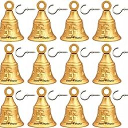 Smart Shophar Brass Jingle Decorative Bell 1.25 Inches, Heigth 1.8 Inches Gold, Pack of 12 / Elegant and Shiny/Delicate Sound/Suitable for Jewelry Making and Embellishments/Pooja Room-picture-15