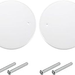 OwnMy 2 Packs 5 Inch Ceiling Cover Plates - Metal White Blank Electrical Box Cover for 4 Inch Round/Octagon Junction Box-image-82