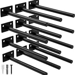 LEOPO 12 Pack-8 inch Floating Shelf Bracket, Hidden Brackets for Wood Shelf-picture-11