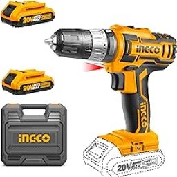 Ingco Cordless Impact Drill, 45 NM, Variable Speed, 18+1+1, With 2 Pcs Batteries & Charger,White-17