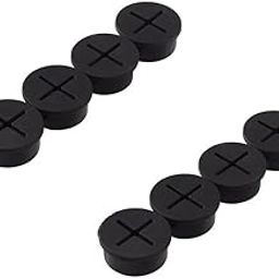 Even 0.8 Inch Flexible Silicone Cord Grommet for Desk, Table and Other Furniture - Hole Cover Cable Management Wire Organizer (Black, 8 Piece)-3