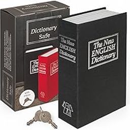 MIJOMA Dictionary Safe with Key - Secret Hiding Place for Valuables - Discreet Design - Heavy Duty Metal Case - 19 x 11.5 x 5.4 cm - Book Safe for Home, Office & Travel (Sxhblack)-1