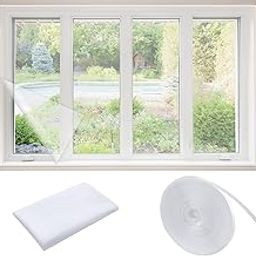 HASTHIP® Nylon Window Screen Mesh - Home Window Mosquito Screen - Cuttable Mesh Window Net/Mosquito Mesh - Self Adhesive/Replacement - Screen Patch Repair Netting Mesh for Windows, Door (1.5x2M)-0